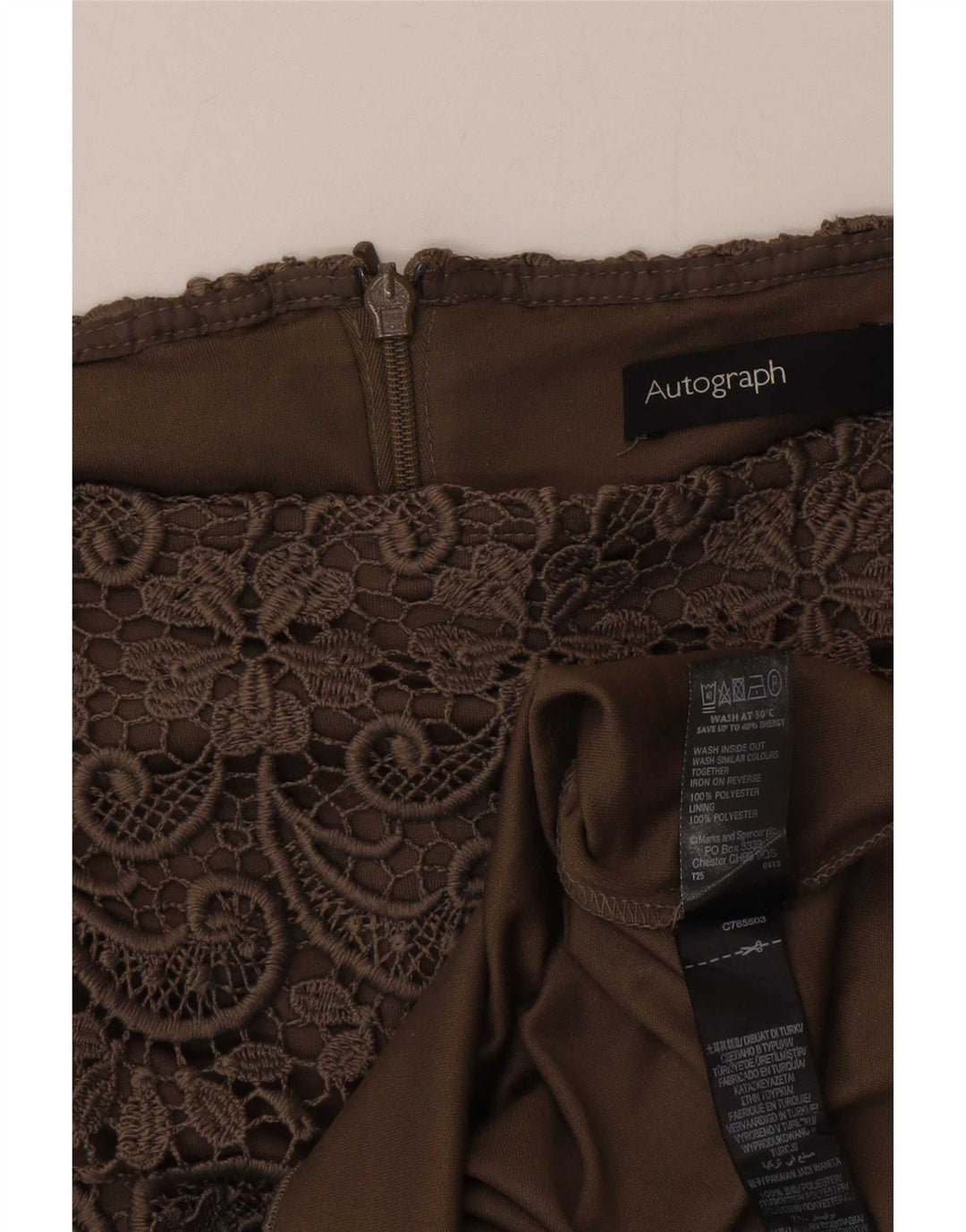 Marks & Spencer Falda recta autógrafo para mujer UK 12 Medium W30 Caqui