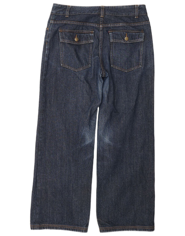 Toast Vaqueros de pierna ancha para mujer UK 12 Medium W32 L29 Azul marino
