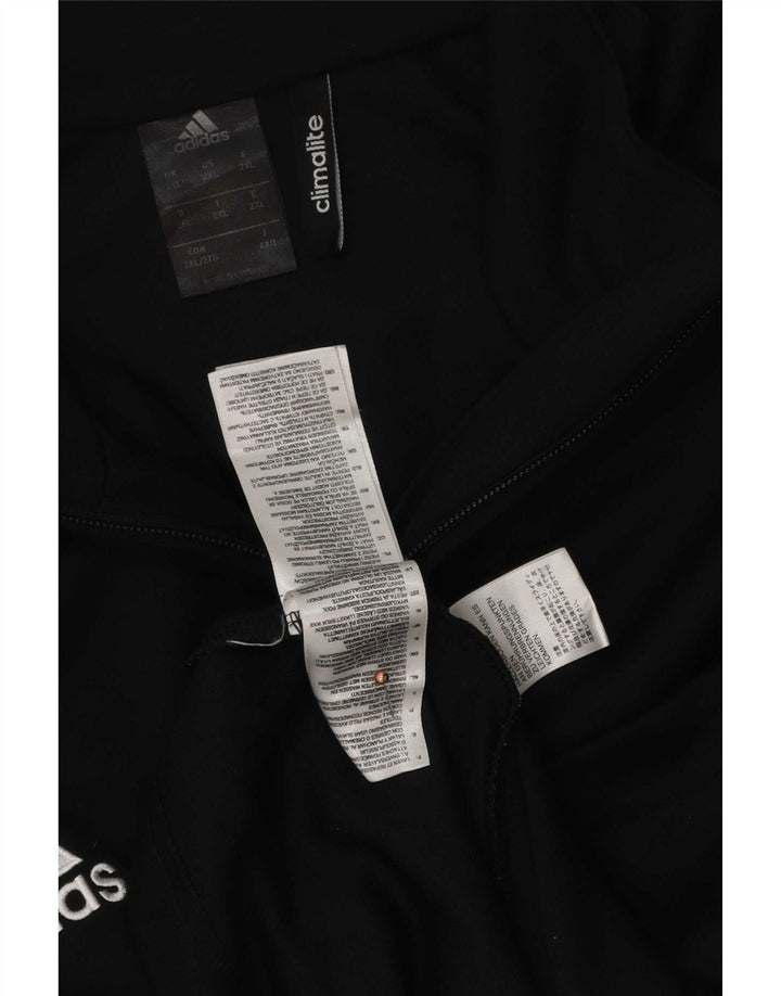Adidas Climalite - Chándal con cremallera y cuello para hombre, talla 2XL, poliéster negro