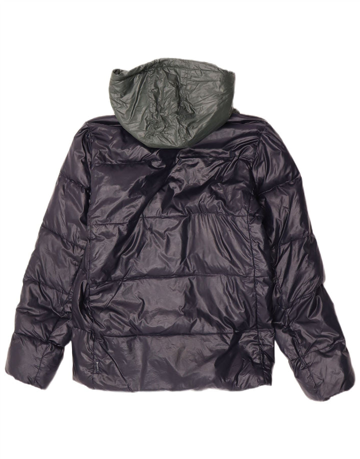 Armani Junior Chaqueta acolchada con capucha para niño 15-16 años Azul marino Colorblock