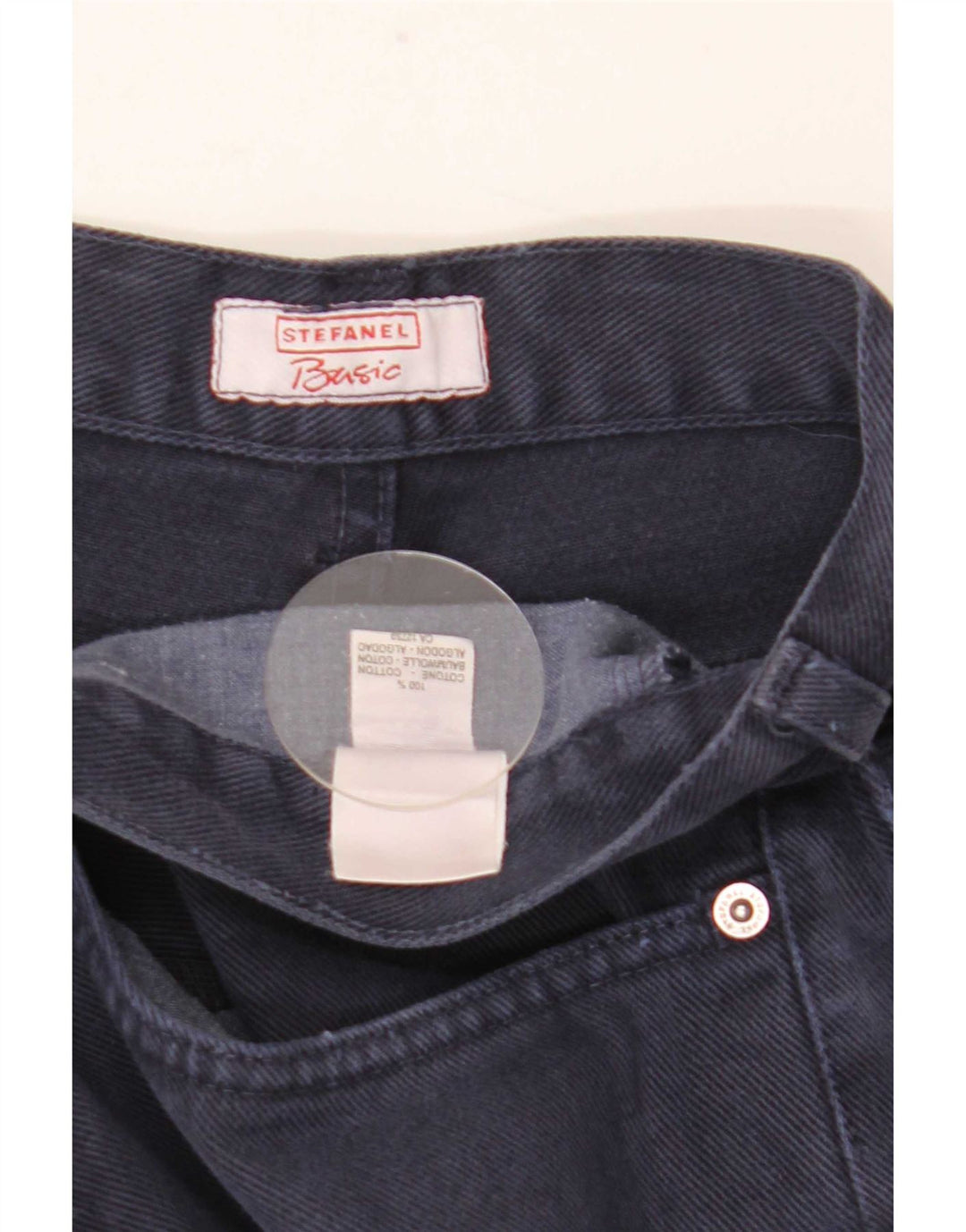 Stefanel Jeans rectos para hombre IT 48 Medium W34 L34 Algodón azul marino