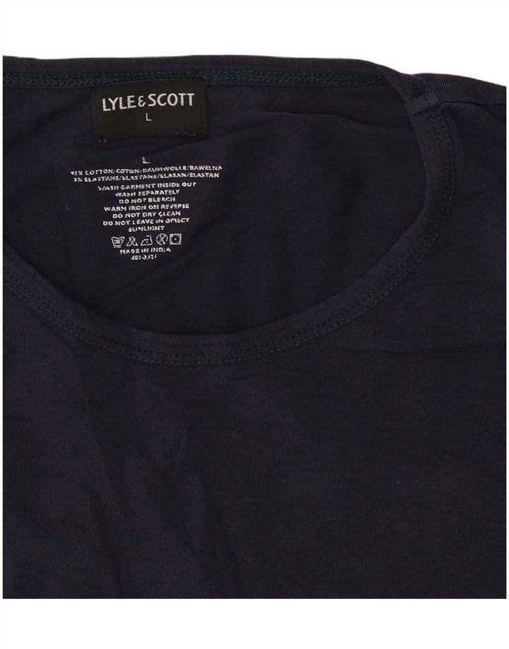 Lyle & Scott - Camiseta para hombre, talla grande, color azul marino, algodón