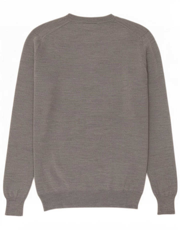 Lacoste Jersey con cuello en V para mujer EU 40 Lana virgen gris medio