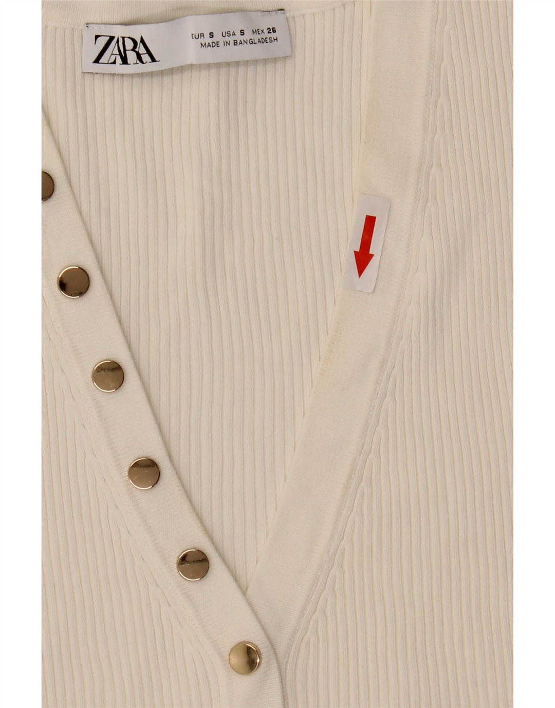 Zara Mujer Top Corto Sin Mangas UK 10 Small Blanco