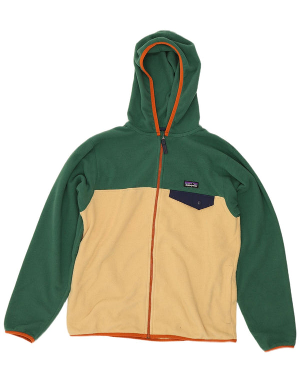Patagonia Chaqueta polar con capucha para niño 13-14 años XL Verde Colorblock