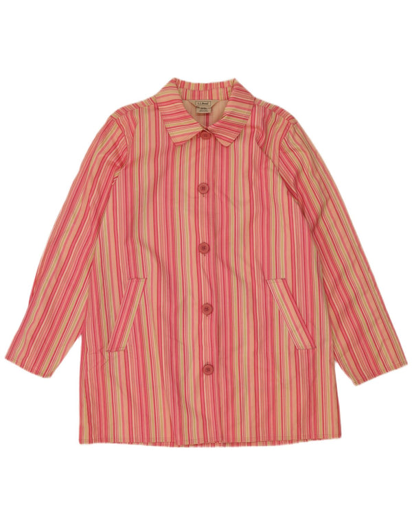 L.L.Bean Chaqueta tipo blazer para mujer pequeña con 5 botones, talla 44, talla mediana, color rosa a rayas