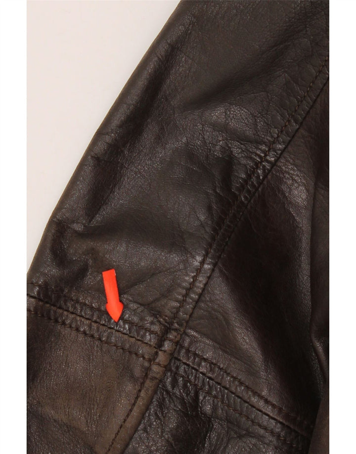 On Spirit Chaqueta Bomber de Cuero para Hombre IT 48 Cuero Marrón Medio