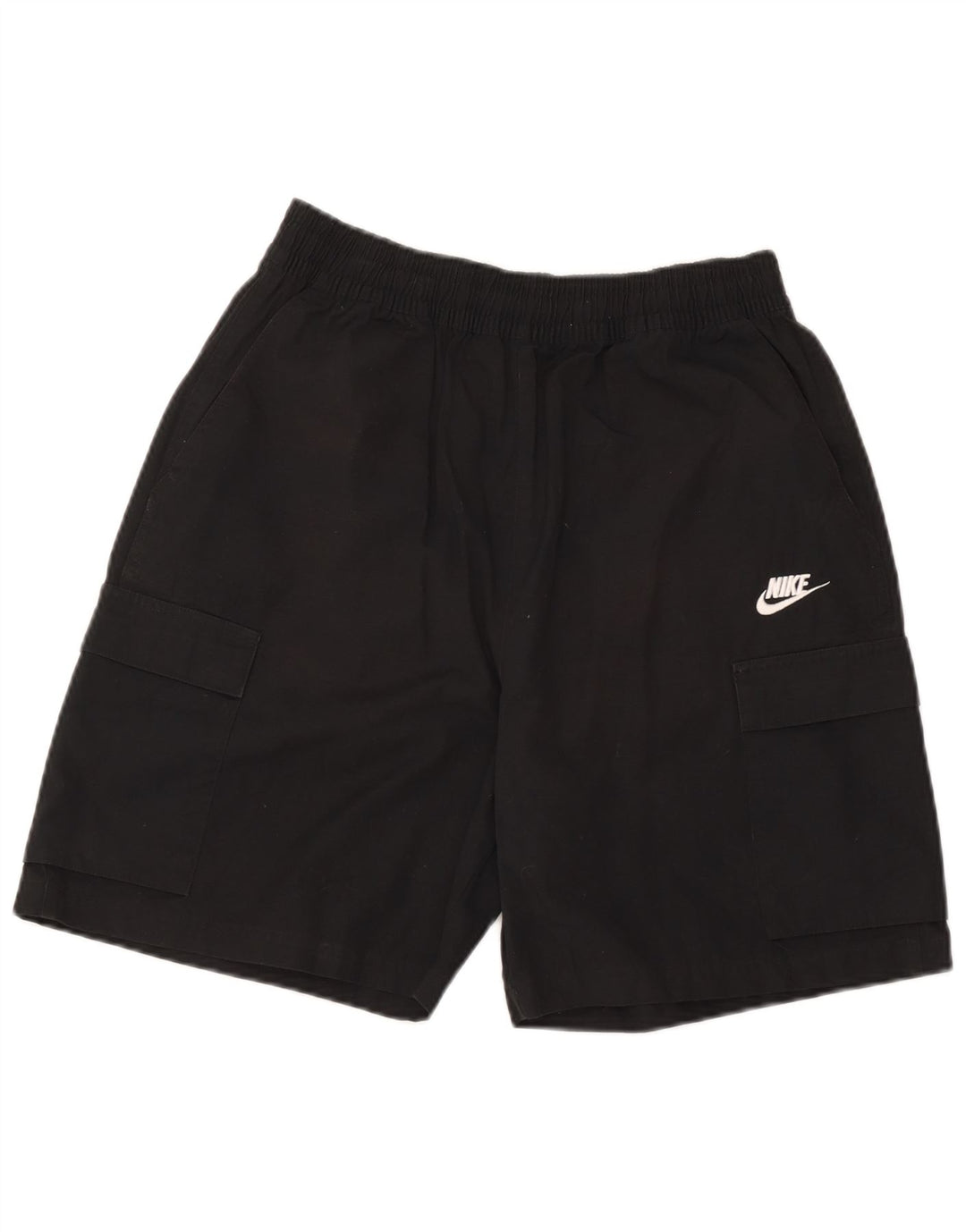 Nike - Pantalones cortos deportivos tipo cargo para hombre, algodón negro mediano