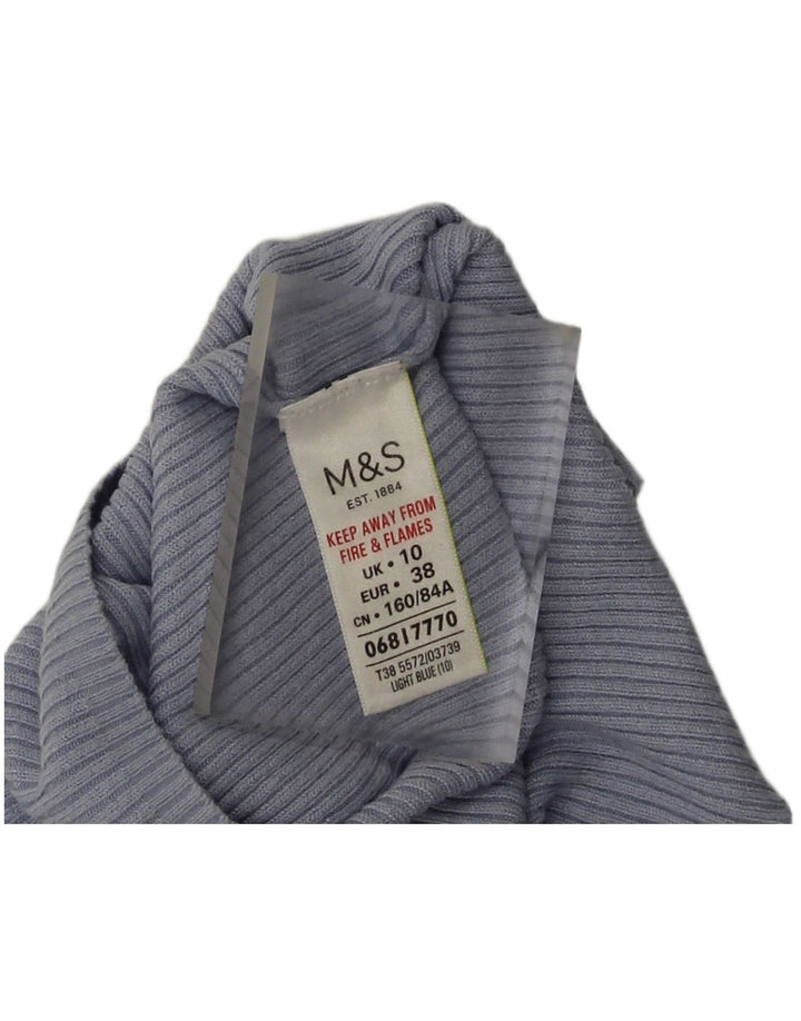 Marks & Spencer Top para mujer de manga larga UK 10 Small Viscosa azul