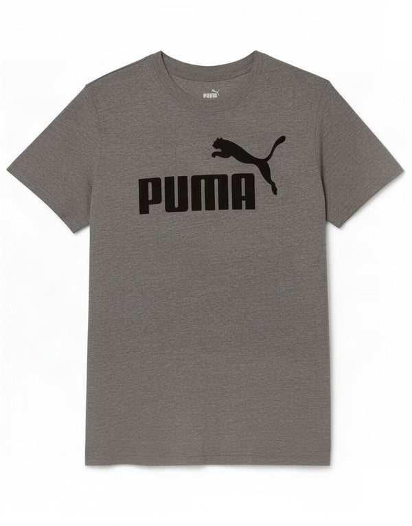 Puma Camiseta gráfica para hombre Top pequeño gris moteado