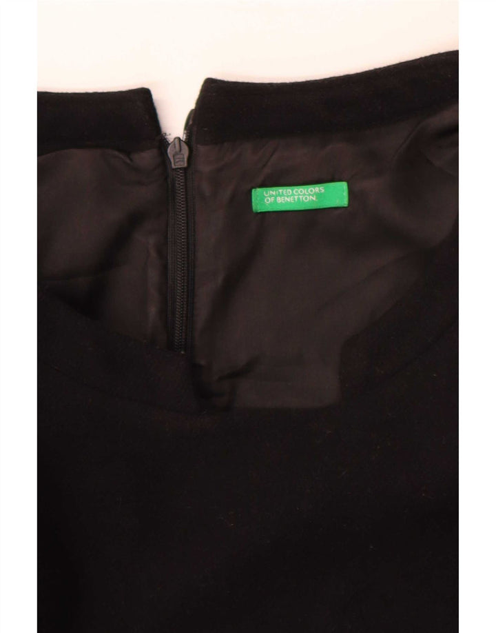 Benetton Vestido Vaina Mujer UK 42 Mediano Negro