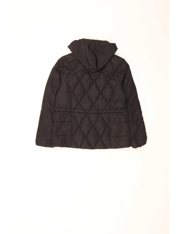 Marks & Spencer Chaqueta acolchada con capucha para mujer, talla holgada, talla S, color negro