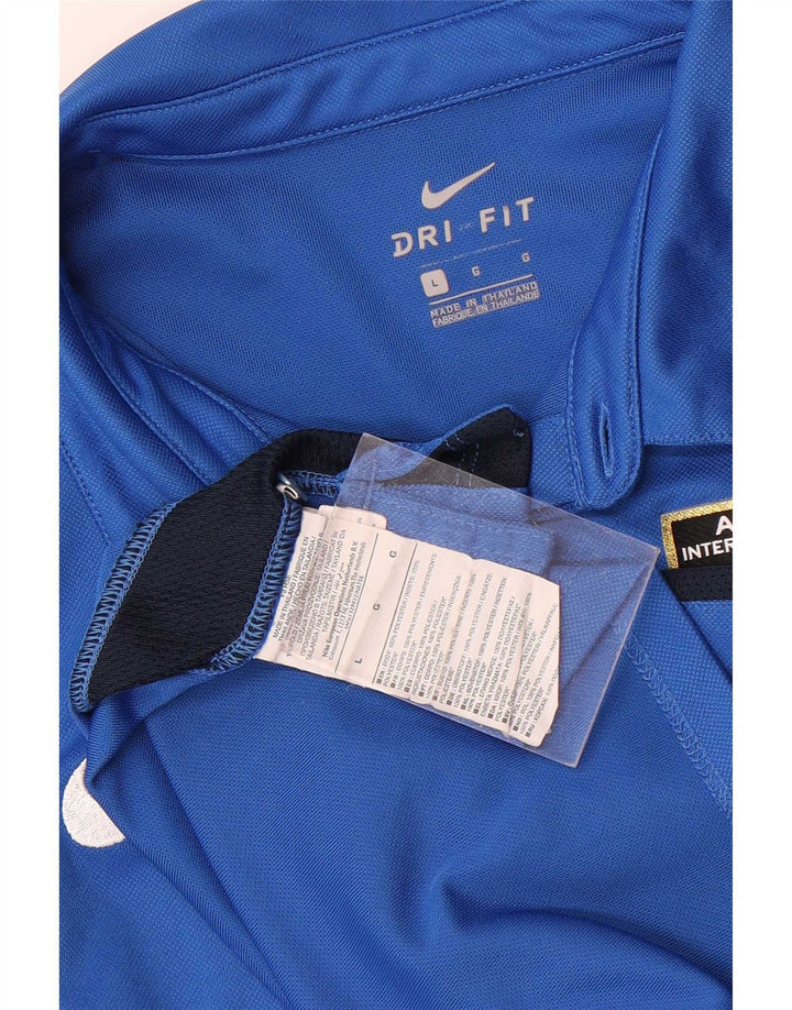 Nike Calcio Graphic Polo para hombre, poliéster color block azul grande