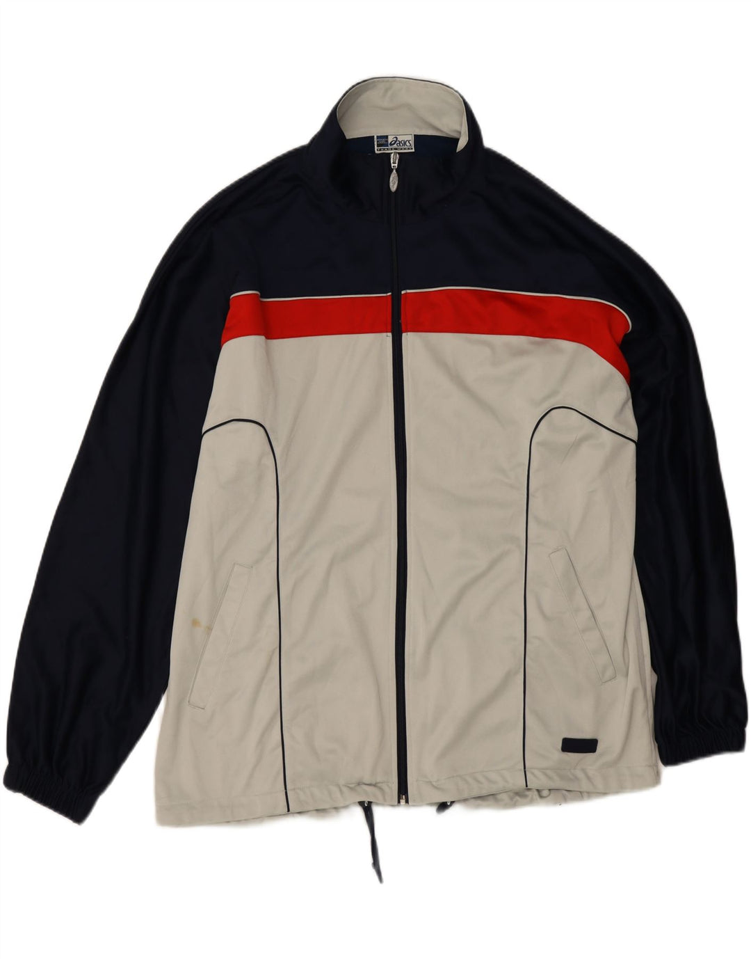 Asics Hombre Chándal Top Chaqueta 2XL Gris Colorblock Poliéster