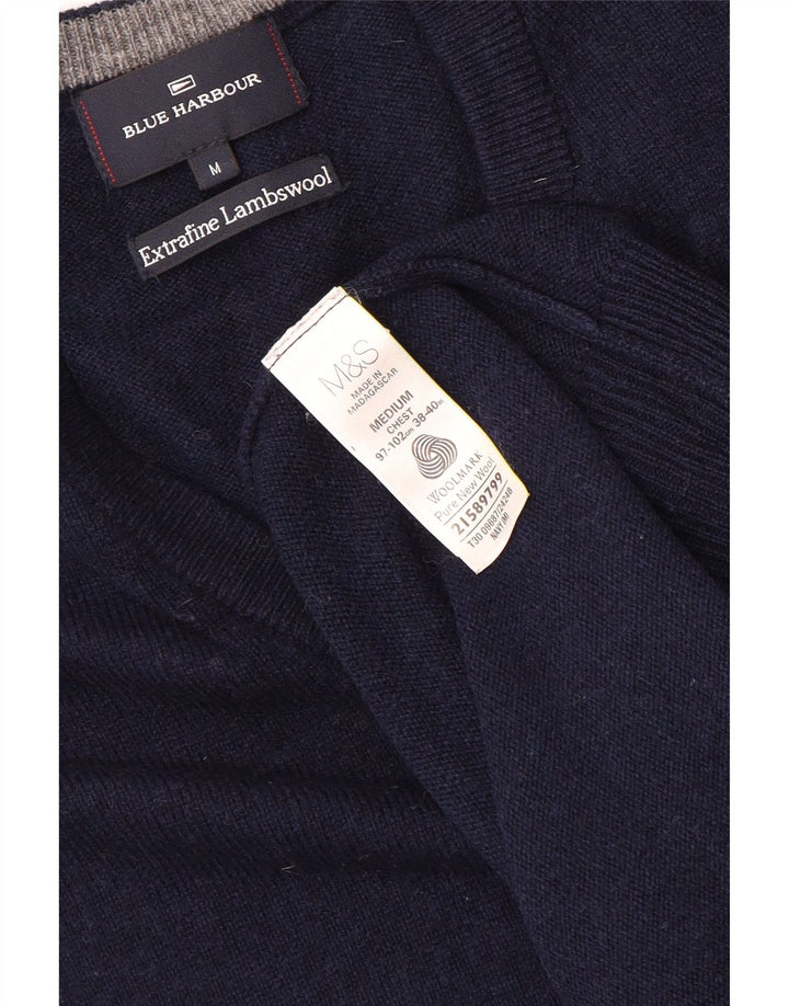 MARKS & SPENCER Camiseta sin mangas azul Harbor para hombre Lana azul marino mediana
