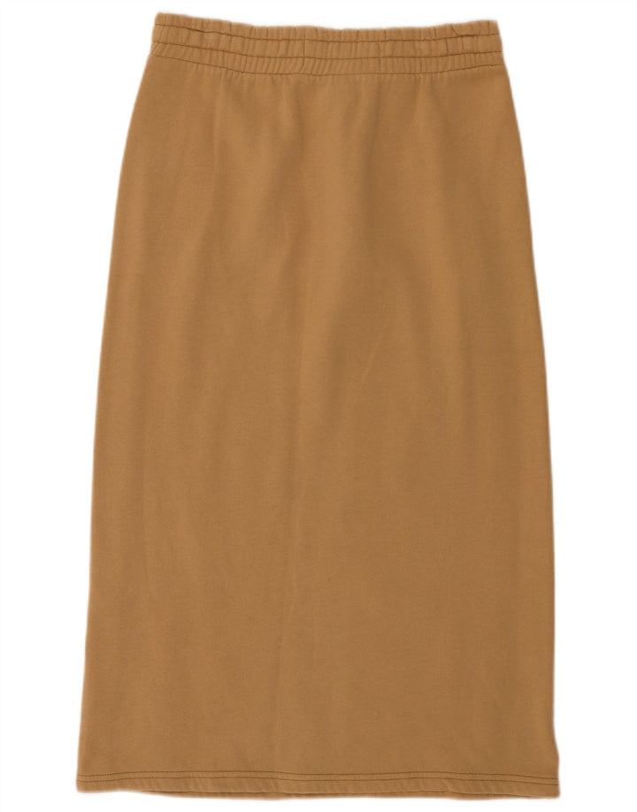 Benetton Falda Midi Mediana W28 Beige Algodón