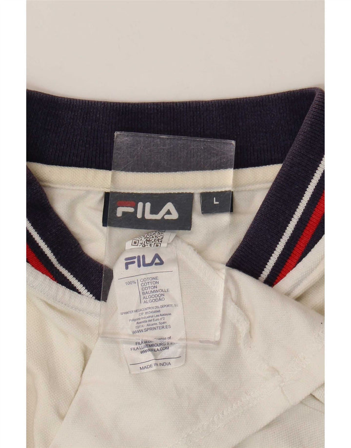 Fila Polo para hombre de algodón a rayas blancas grandes