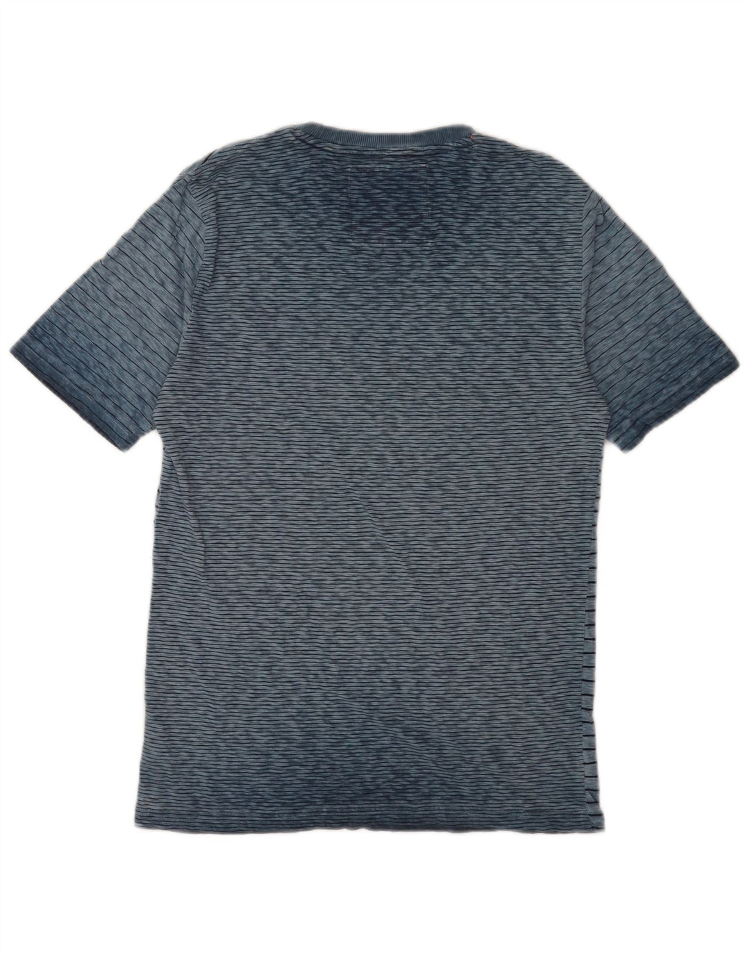 Superdry Hombre Camiseta Top Algodón Rayas Azul Medio