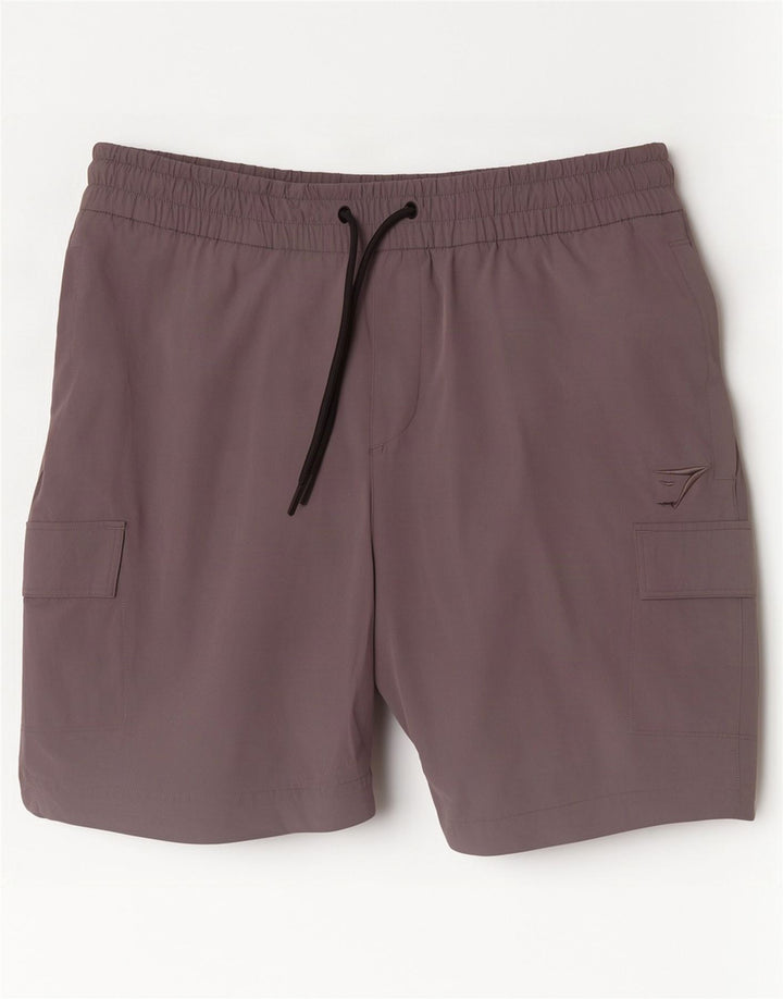 Gymshark Bañador tipo cargo para hombre, talla grande, nailon gris