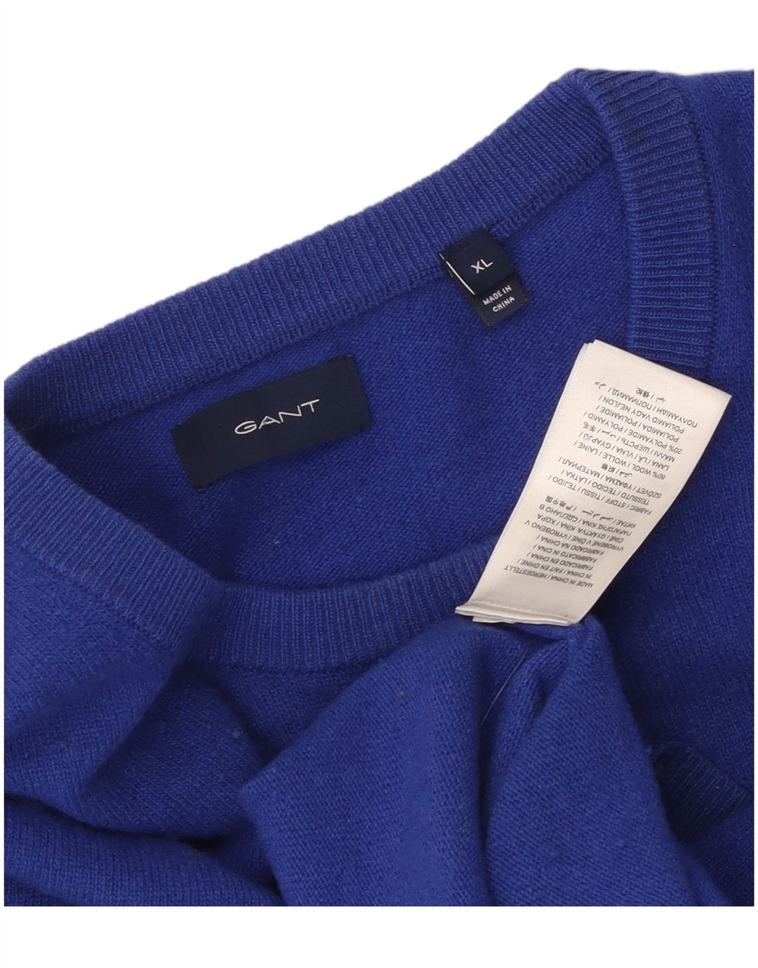 Gant Jersey De Cuello Redondo Para Hombre XL Lana Azul