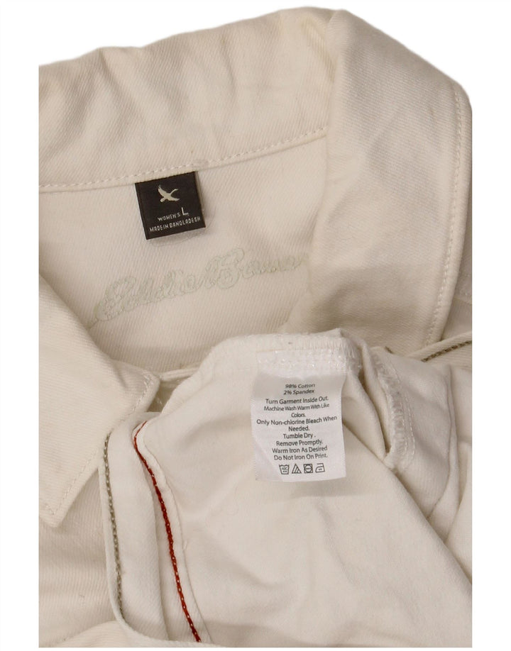Eddie Bauer Chaqueta vaquera para mujer Reino Unido 14 Algodón blanco grande