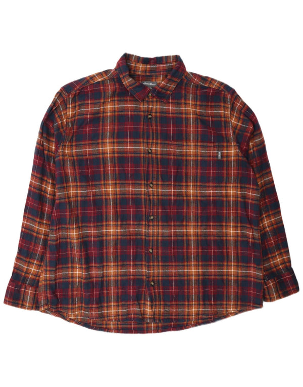 Eddie Bauer Camisa de franela para hombre 2XL Algodón a cuadros multicolor