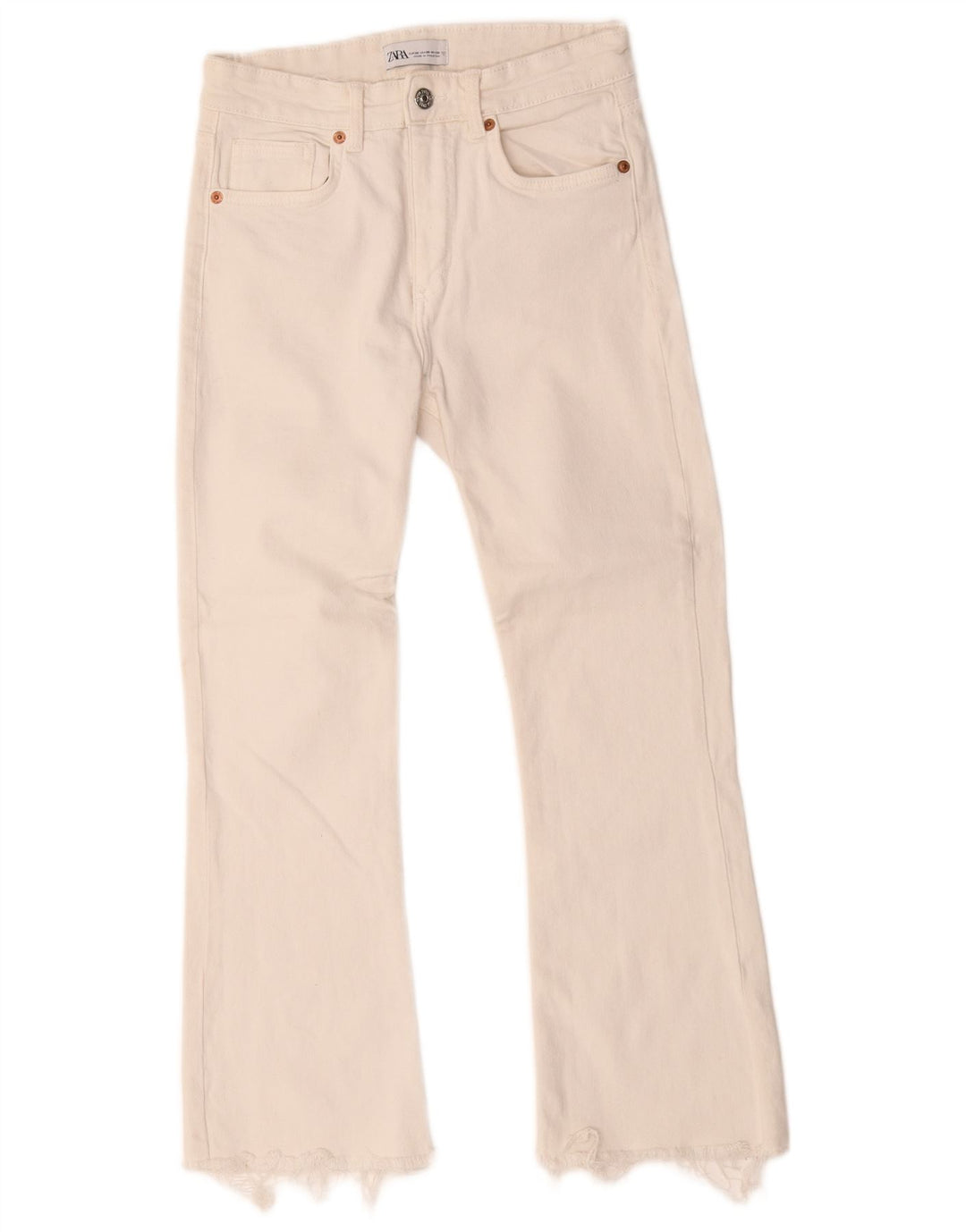 Zara Jeans Bootcut para Mujer EU 38 Small W28 L25 Algodón Blanco