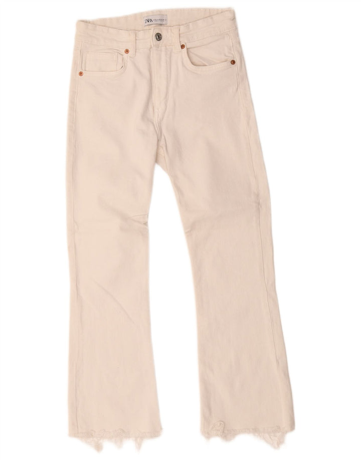Zara Jeans Bootcut para Mujer EU 38 Small W28 L25 Algodón Blanco