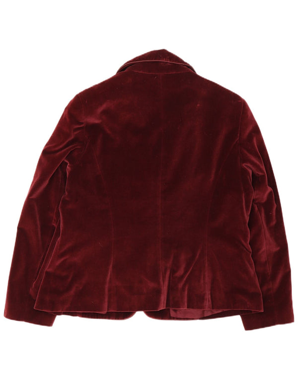 Rowland's Chaqueta Blazer de Terciopelo con 3 Botones para Mujer UK 40 XL Algodón Borgoña