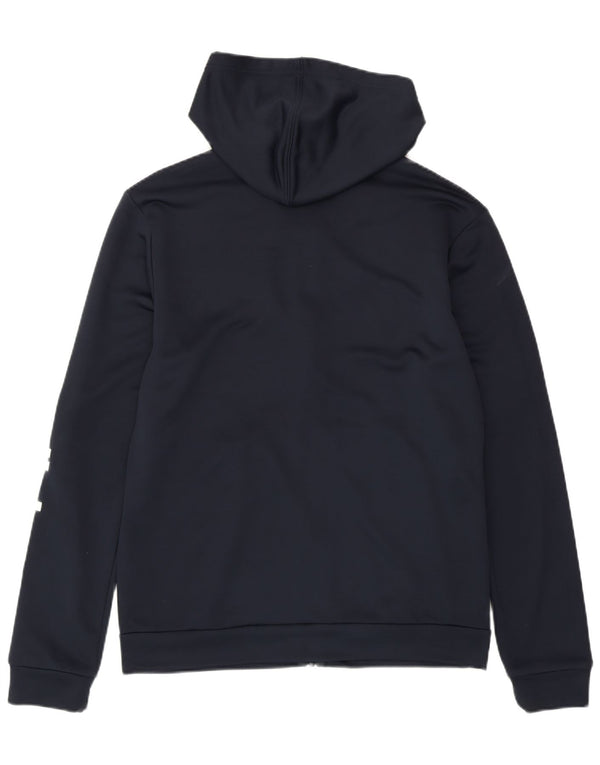 ADIDAS Sudadera con capucha y cremallera gráfica para mujer UK 40/40 Grande Azul marino