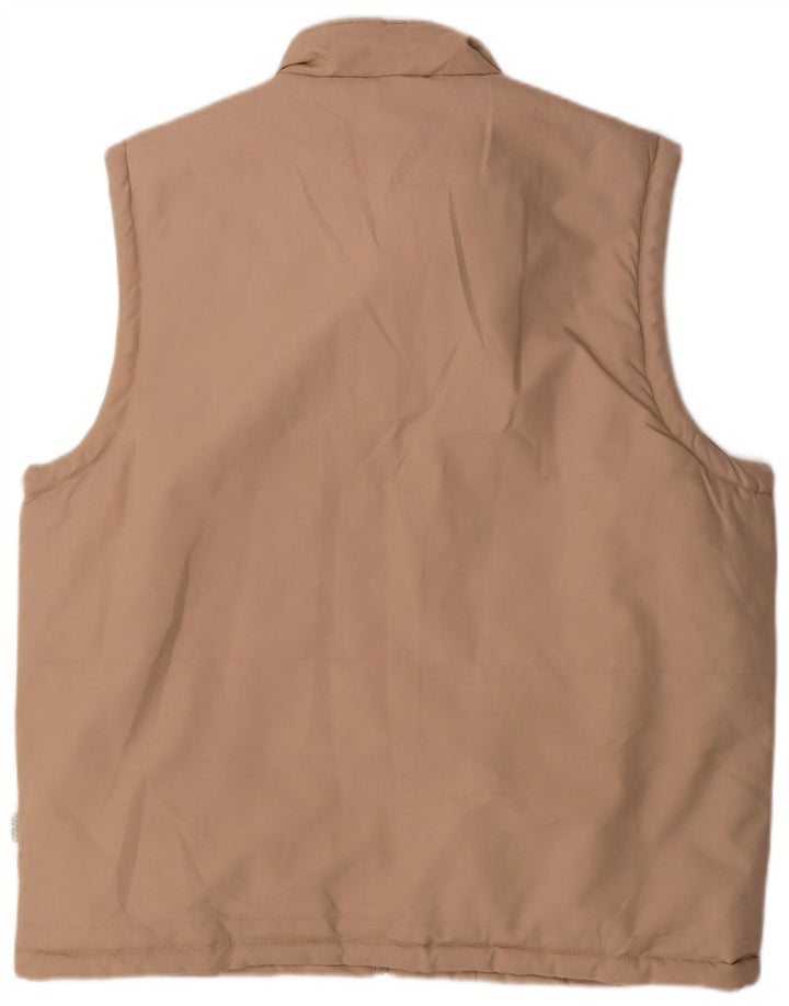 Vintage hombres utilidad chaleco Reino Unido 42 XL poliéster beige
