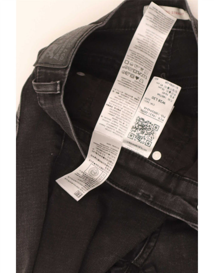 Levi's Mujer 314 Shaping Straight Jeans W28 L30 Algodón Negro
