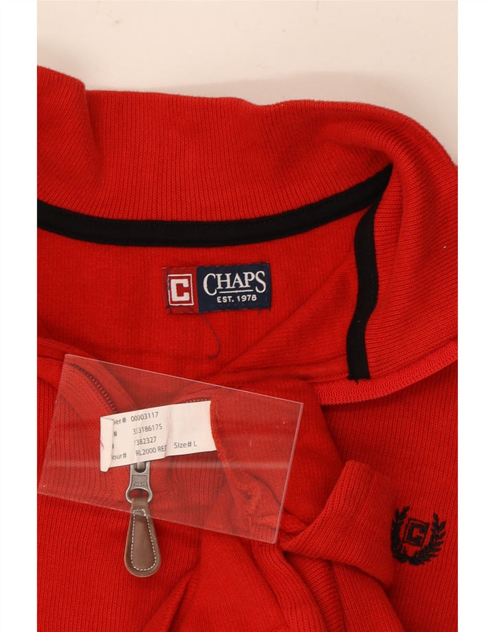 CHAPS Womens Zip Neck Top Long Sleeve UK 16 Large Red Vintage Chaps and Second-Hand Chaps from Messina Hembry 