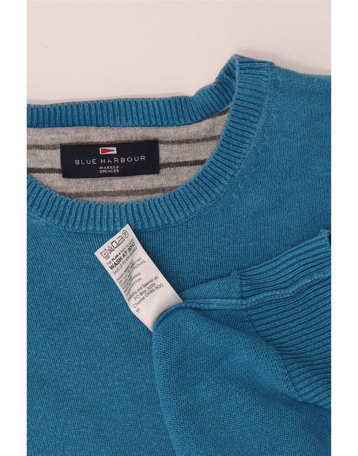 Marks & Spencer Suéter Azul Harbor con Cuello Redondo para Hombre XL Algodón