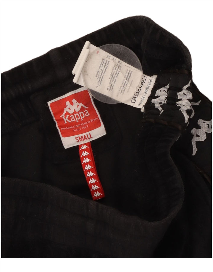 Kappa Pantalones de chándal gráficos para mujer UK 10 Small Black Cotton