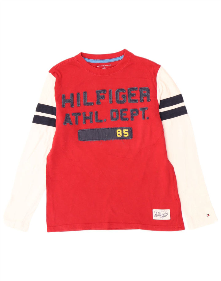 Tommy Hilfiger Camiseta gráfica de manga larga para niños 8-9 años Mediano Rojo