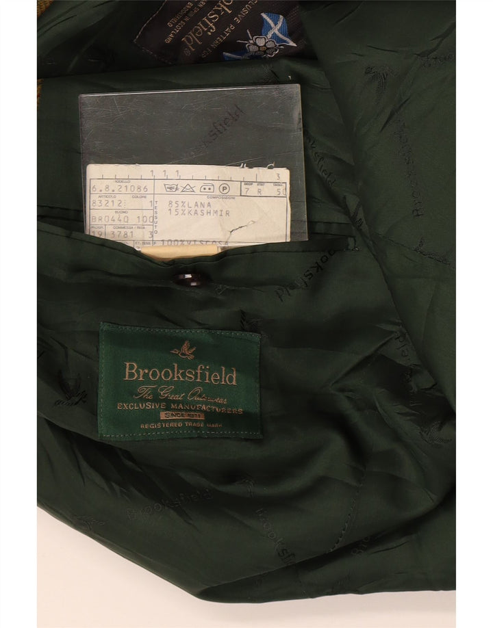 Brooksfield Chaqueta tipo blazer de 2 botones para hombre IT 50 Lana a cuadros verde grande