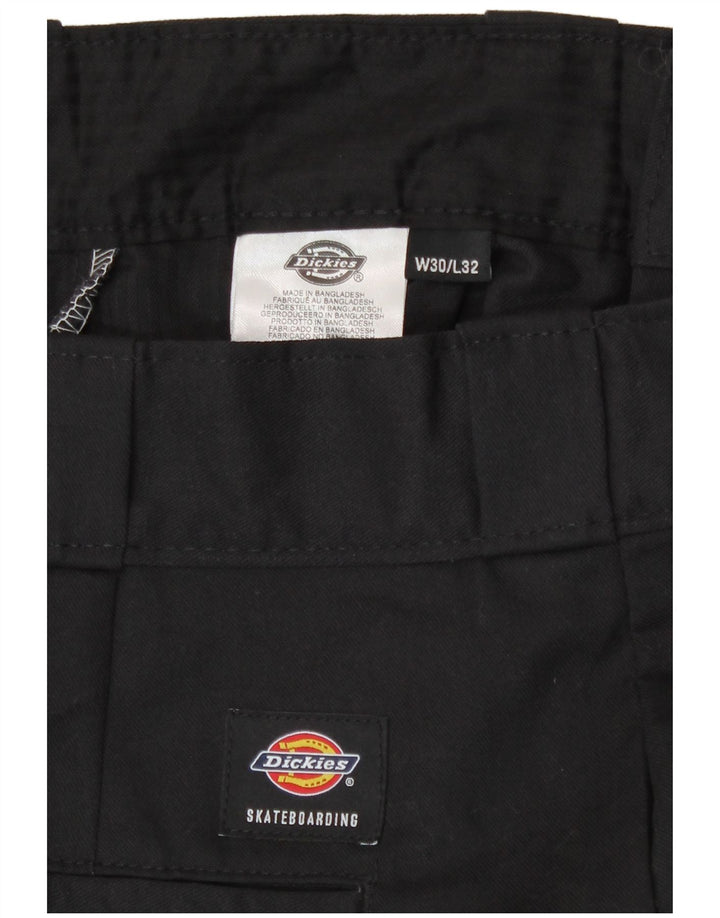 Dickies Pantalones cargo rectos para hombre W30 L32 Poliéster negro