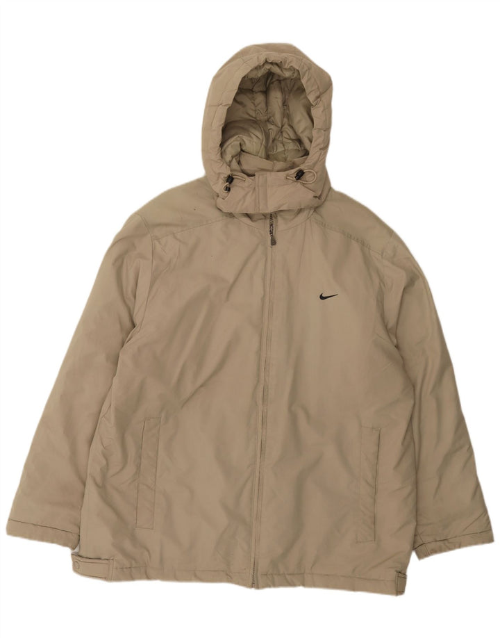 Nike Chaqueta cortavientos con capucha para hombre UK 42/44 Large Beige Poliéster