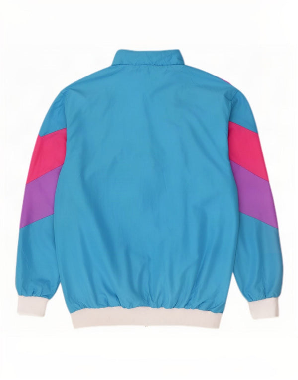 Vintage Mens Chándal Top Chaqueta 3XL Azul Colorblock Poliéster