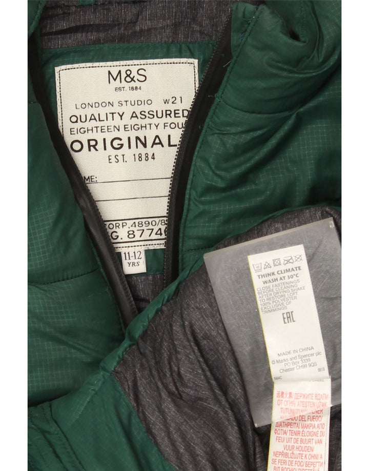 Marks & Spencer Chaleco acolchado con capucha para niños 11-12 años Poliéster verde