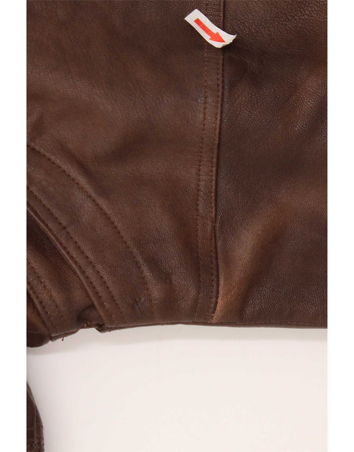 Chaqueta de cuero vintage para hombre Reino Unido 38 Marrón medio