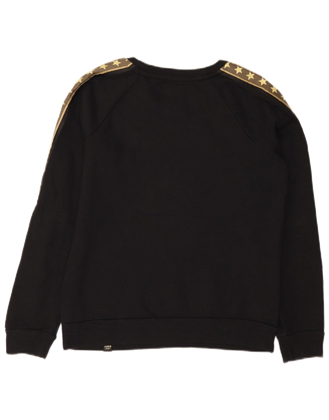 Superdry Mujer Sudadera Gráfica Jumper UK 12 Medium Negro Algodón