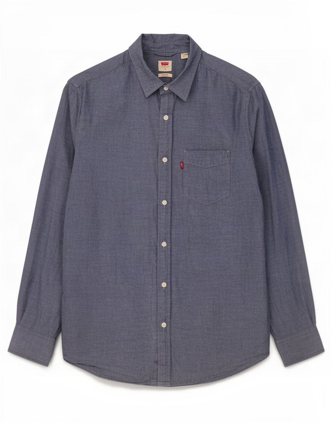 Levi's Camisa de corte estándar para hombre, tamaño grande, algodón azul marino