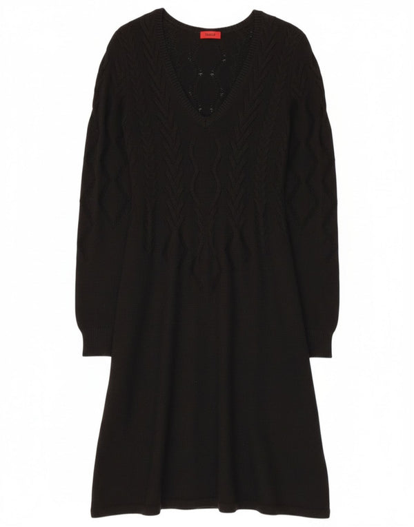 Hugo Boss Vestido tipo jersey para mujer UK 6 XS Algodón negro