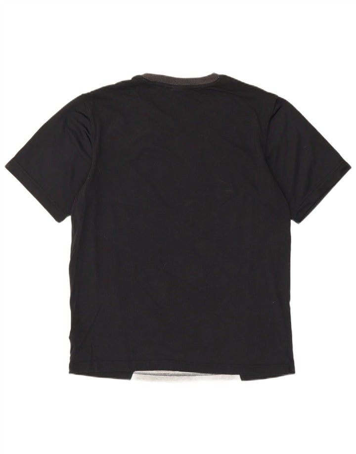 Nike Camiseta gráfica para hombre Top mediano negro de algodón con bloques de color