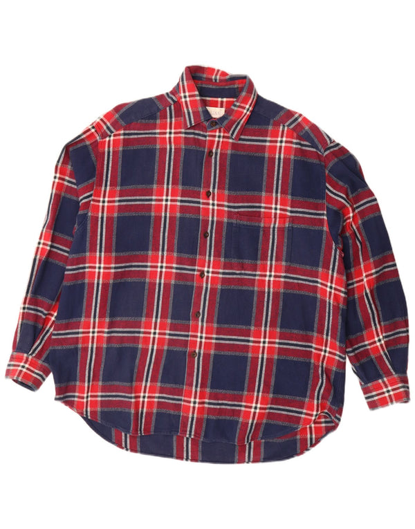 Montaliani Camisa De Franela Hombre XL Algodón A Cuadros Azul Marino