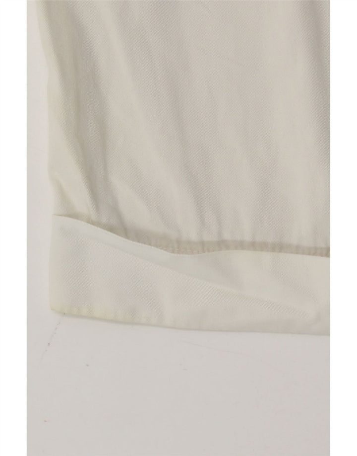 Pantalones Cortos Chinos Benetton IT 42 Medium W30 Blanco Algodón