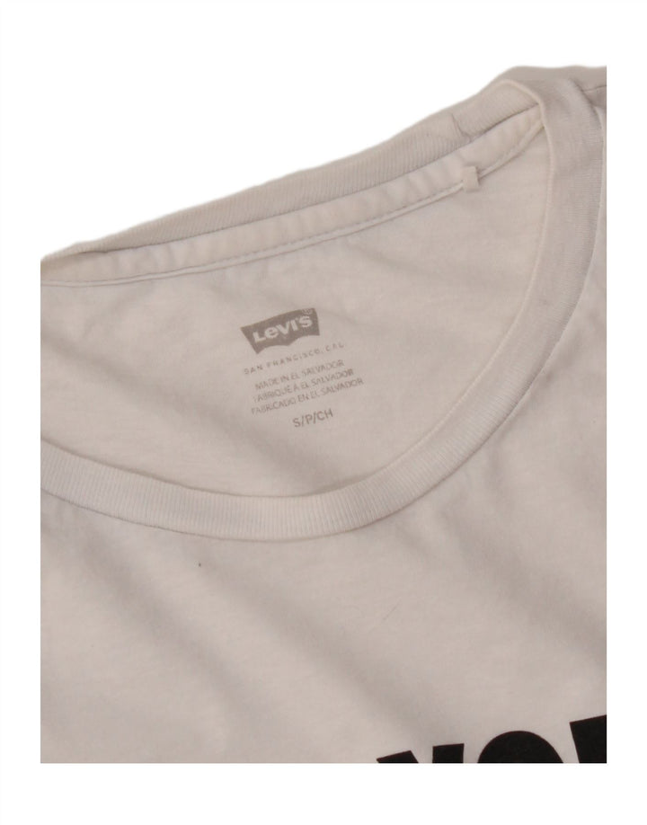 LEVI'S Camiseta gráfica New York para mujer Top UK 10 Small White