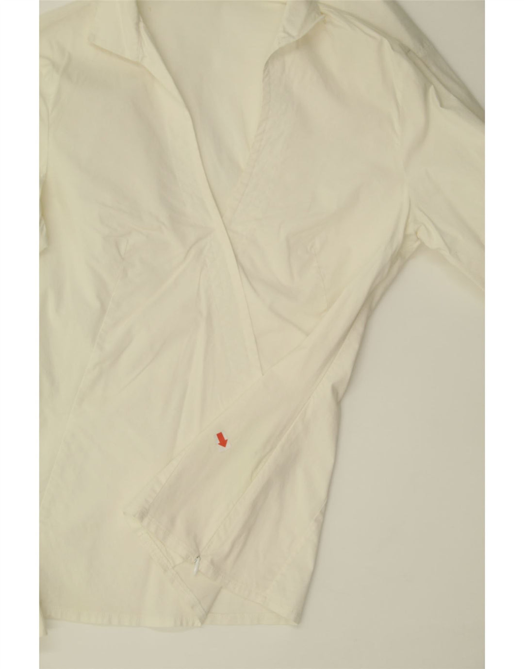 BENETTON Blusa camisera para mujer UK 42 Algodón blanco mediano